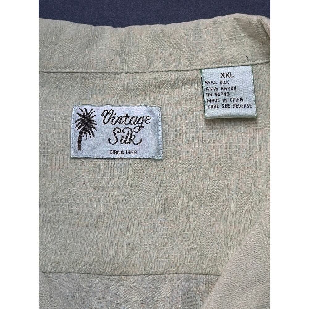 VINTAGE SILK CIRCA 1969 SIZE XXL Yellow Textured Hawaiian Short Sleeve  ButtonUp - Picture 3 of 9